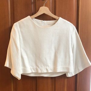 Raw silk cropped top